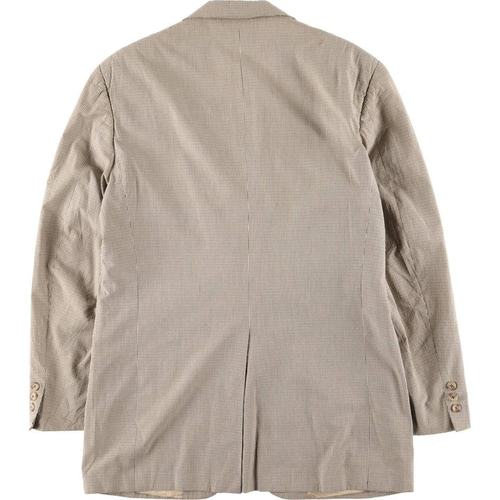 1980'S Brooks Brothers Check Pattern Tailored Jacket, Made in USA, Men's Size L unclear Beige type Vintage Second Hand