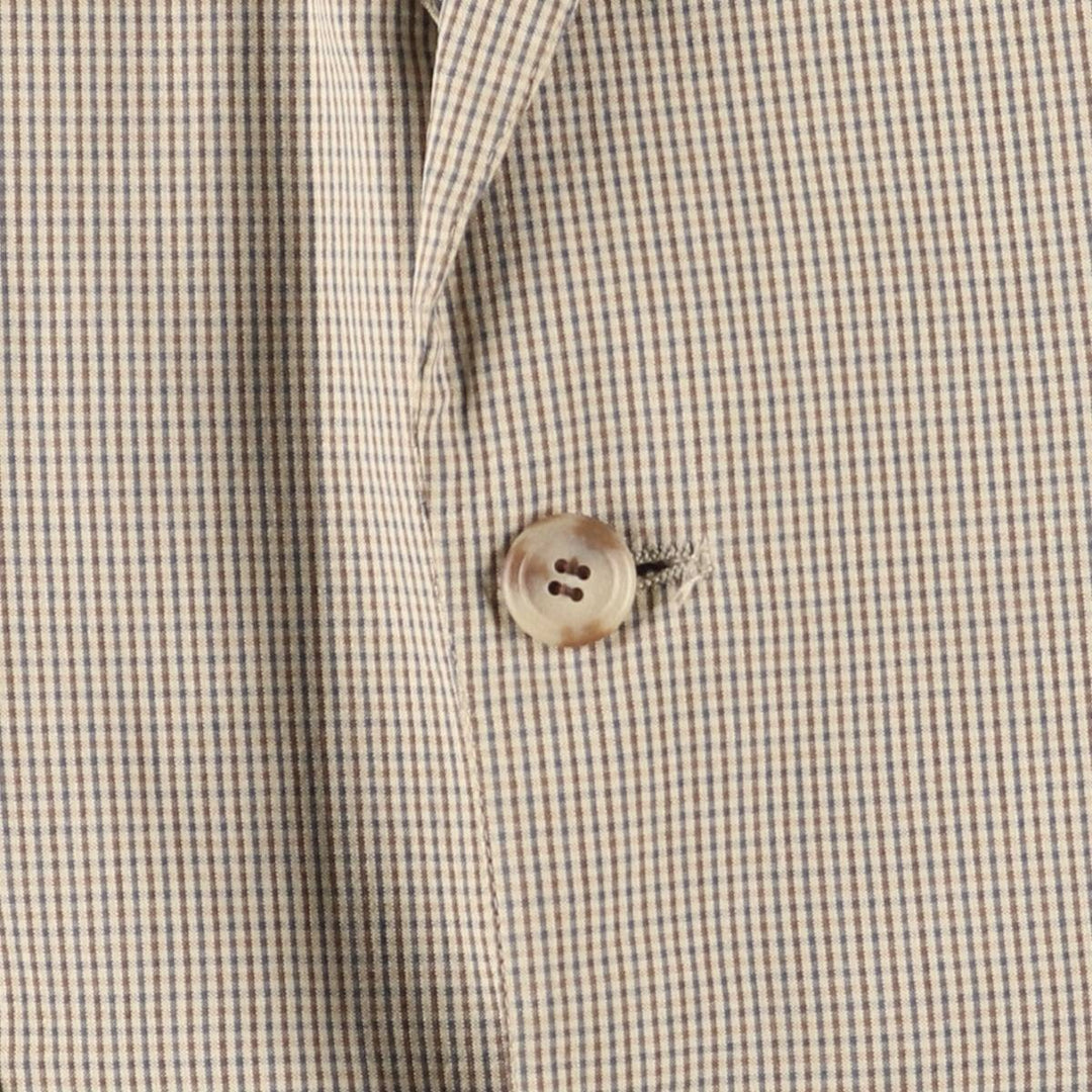 1980'S Brooks Brothers Check Pattern Tailored Jacket, Made in USA, Men's Size L unclear Beige type Vintage Second Hand