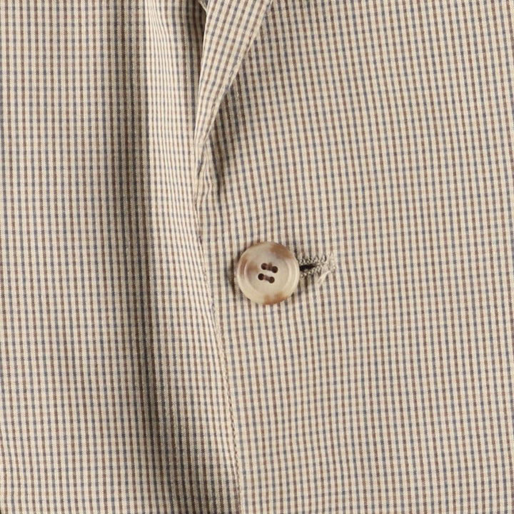 1980'S Brooks Brothers Check Pattern Tailored Jacket, Made in USA, Men's Size L unclear Beige type Vintage Second Hand