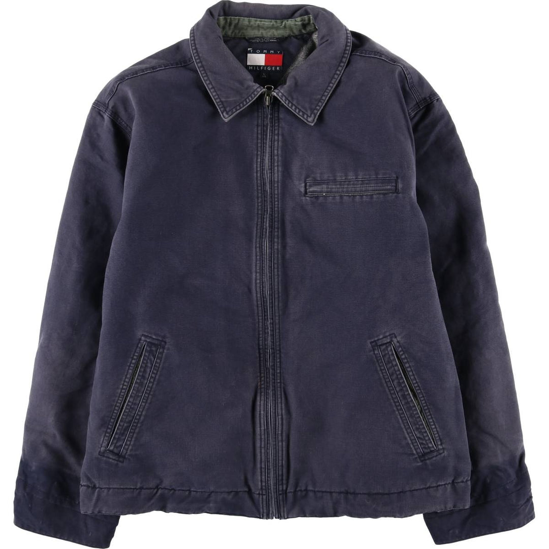 Vintage 1990'S Tommy Hilfiger Detroit Jacket-style Duck Work Jacket, Men's Size L cotton navy blue type Vintage Second Hand