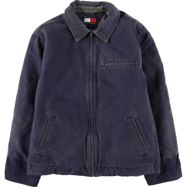 Vintage 1990'S Tommy Hilfiger Detroit Jacket-style Duck Work Jacket, Men's Size L cotton navy blue type Vintage Second Hand