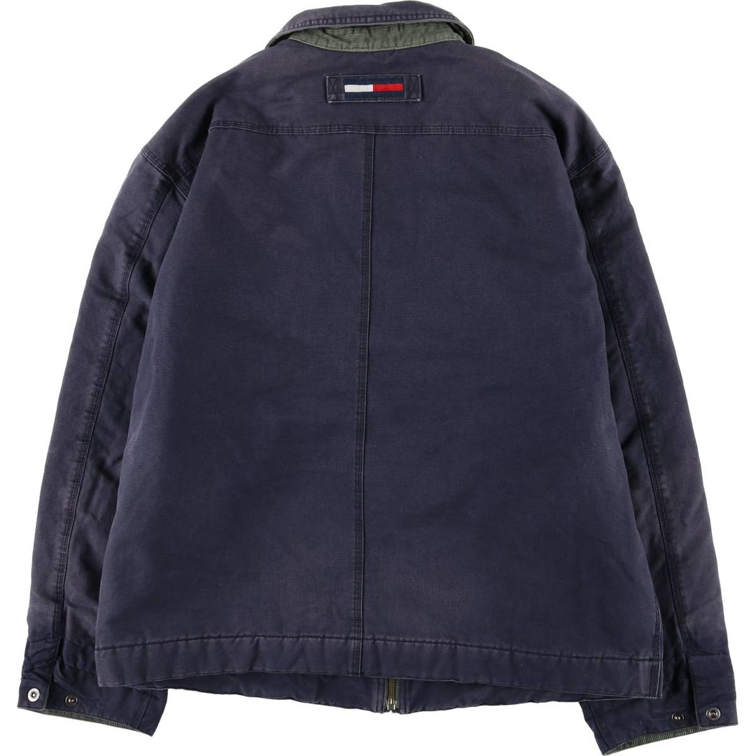Vintage 1990'S Tommy Hilfiger Detroit Jacket-style Duck Work Jacket, Men's Size L cotton navy blue type Vintage Second Hand
