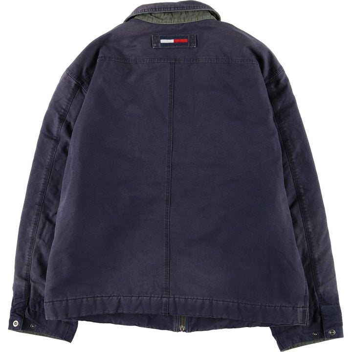Vintage 1990'S Tommy Hilfiger Detroit Jacket-style Duck Work Jacket, Men's Size L cotton navy blue type Vintage Second Hand