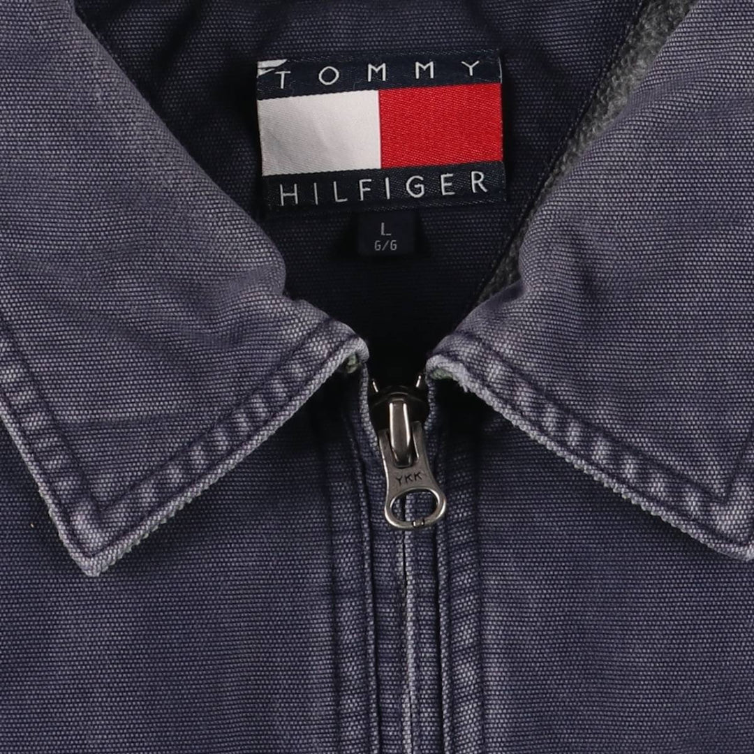 Vintage 1990'S Tommy Hilfiger Detroit Jacket-style Duck Work Jacket, Men's Size L cotton navy blue type Vintage Second Hand