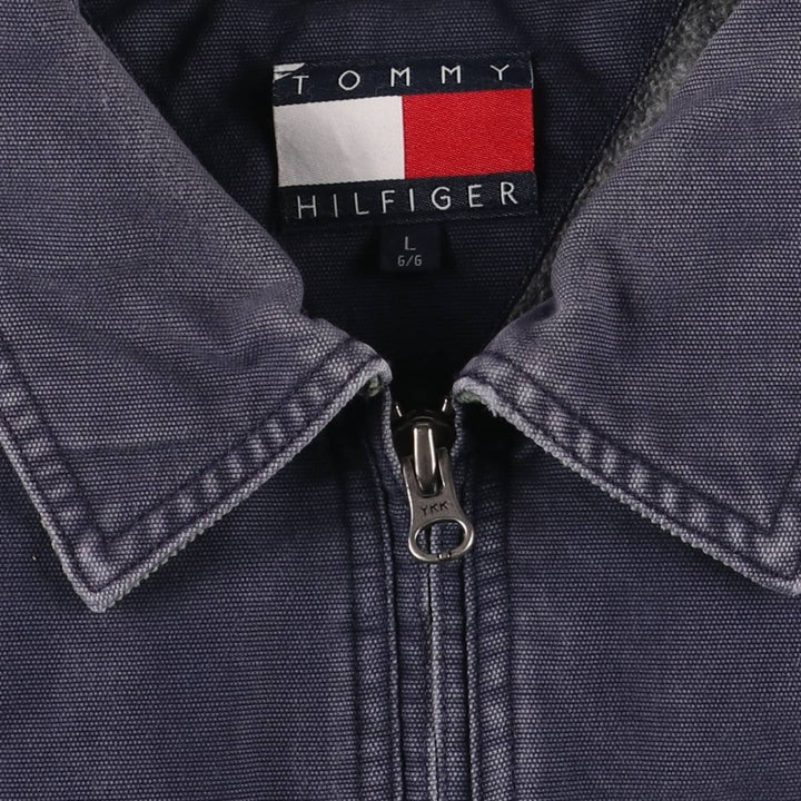 Vintage 1990'S Tommy Hilfiger Detroit Jacket-style Duck Work Jacket, Men's Size L cotton navy blue type Vintage Second Hand