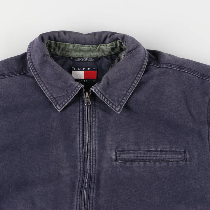 Vintage 1990'S Tommy Hilfiger Detroit Jacket-style Duck Work Jacket, Men's Size L cotton navy blue type Vintage Second Hand
