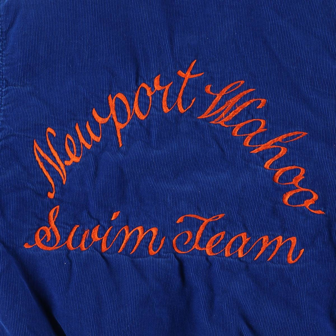 Vintage 1970'S Rennoc padded corduroy button-down varsity jacket, made in the USA, size S (men's size small) cotton blue type Vintage Second Hand