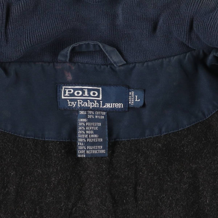 Ralph Lauren POLO by Ralph Lauren padded puffer jacket, men's size L cotton navy blue type Vintage Second Hand