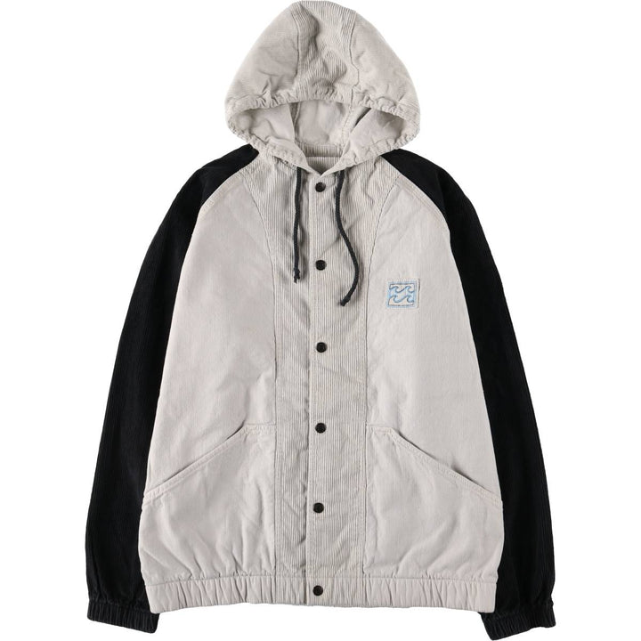 Billabong Corduroy Parka, Made in USA, Men's Size L cotton gray type Vintage Second Hand