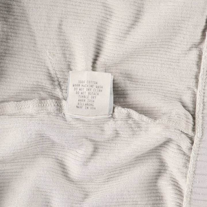 Billabong Corduroy Parka, Made in USA, Men's Size L cotton gray type Vintage Second Hand