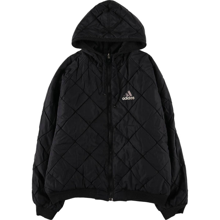 Vintage 90s-00'S adidas reversible back logo padded hoodie/puffer jacket, men's size XL polyester black type Vintage Second Hand