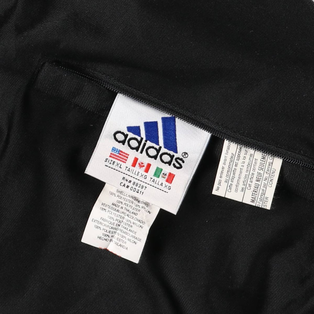 Vintage 90s-00'S adidas reversible back logo padded hoodie/puffer jacket, men's size XL polyester black type Vintage Second Hand