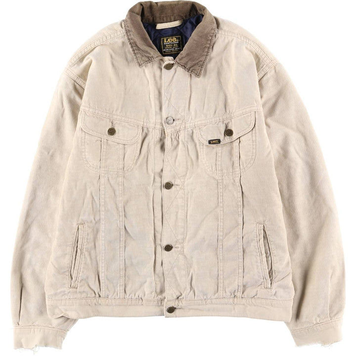 Vintage Lee Lined Rider Jacket, padded corduroy jacket, men's size XL, 1990s cotton ivory Vintage Second Hand