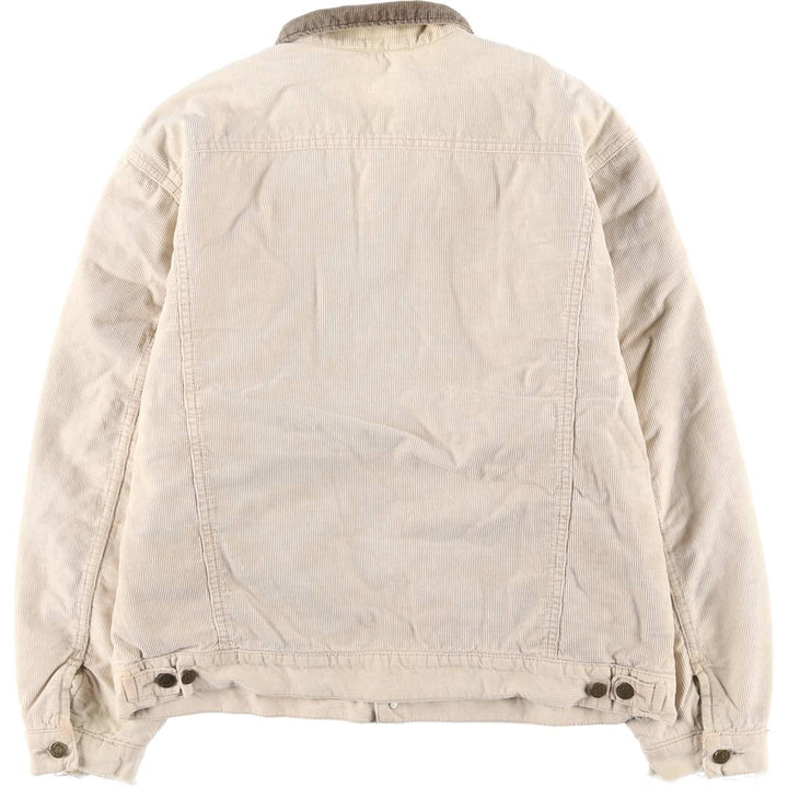 Vintage Lee Lined Rider Jacket, padded corduroy jacket, men's size XL, 1990s cotton ivory Vintage Second Hand