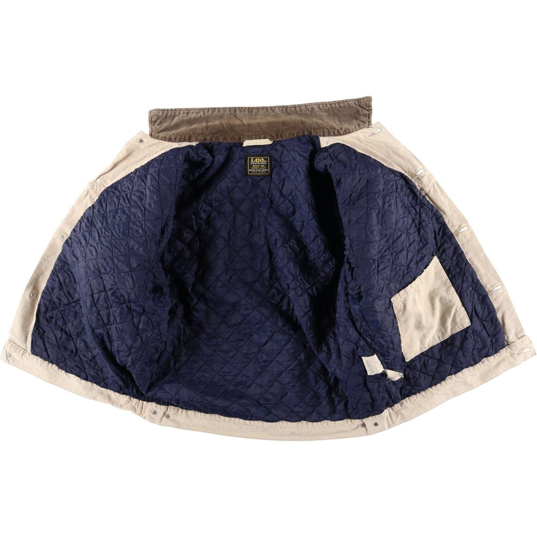 Vintage Lee Lined Rider Jacket, padded corduroy jacket, men's size XL, 1990s cotton ivory Vintage Second Hand