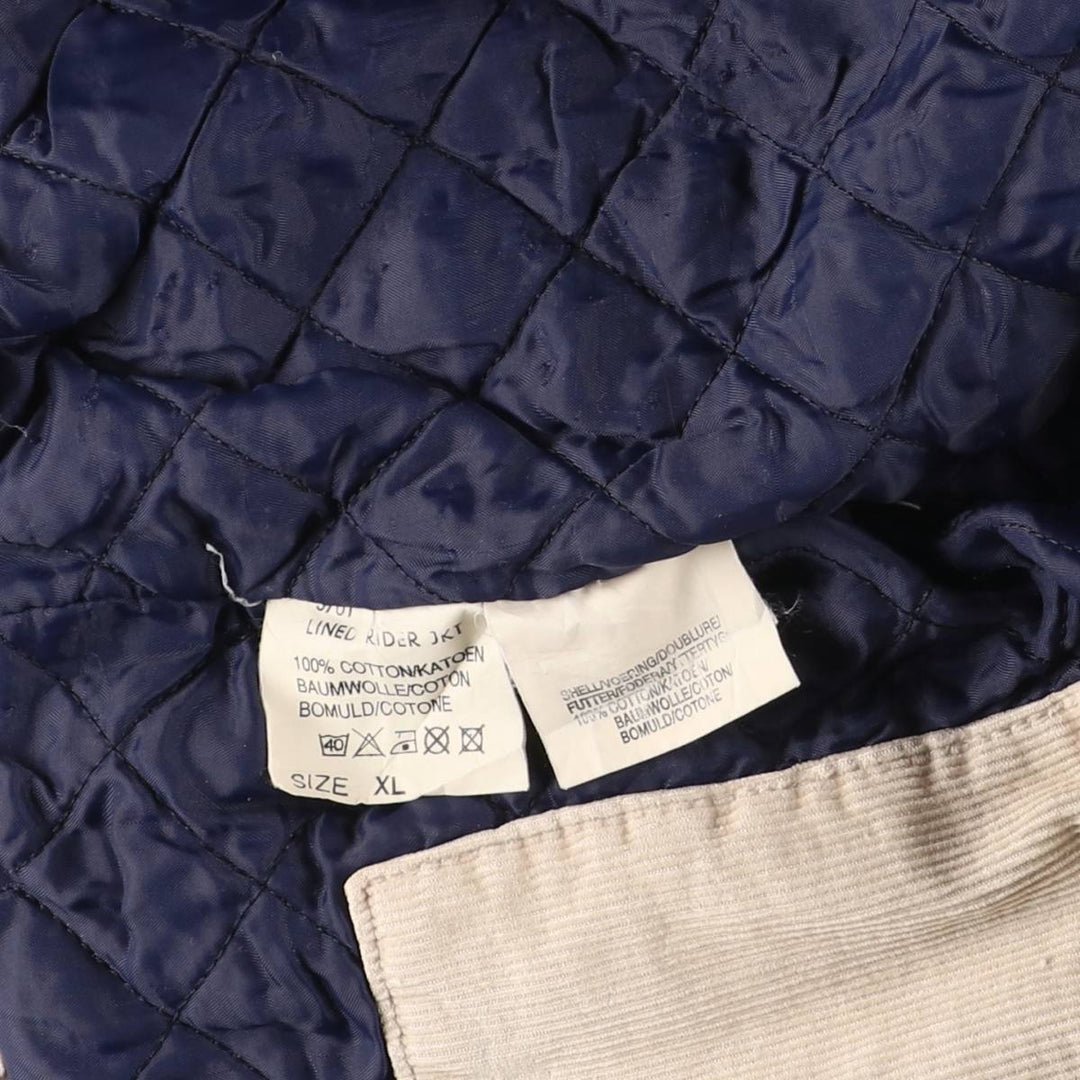 Vintage Lee Lined Rider Jacket, padded corduroy jacket, men's size XL, 1990s cotton ivory Vintage Second Hand