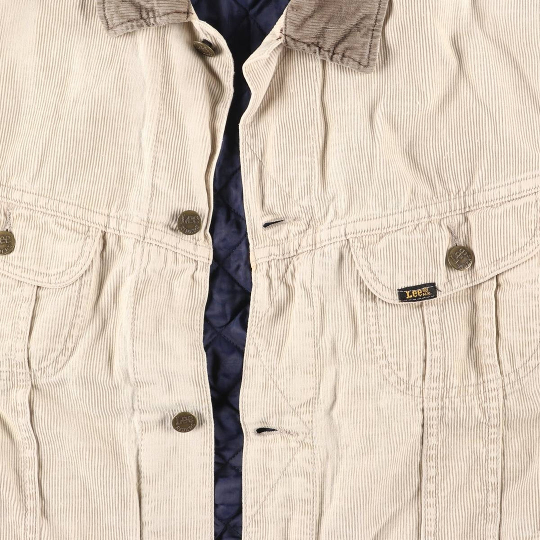 Vintage Lee Lined Rider Jacket, padded corduroy jacket, men's size XL, 1990s cotton ivory Vintage Second Hand