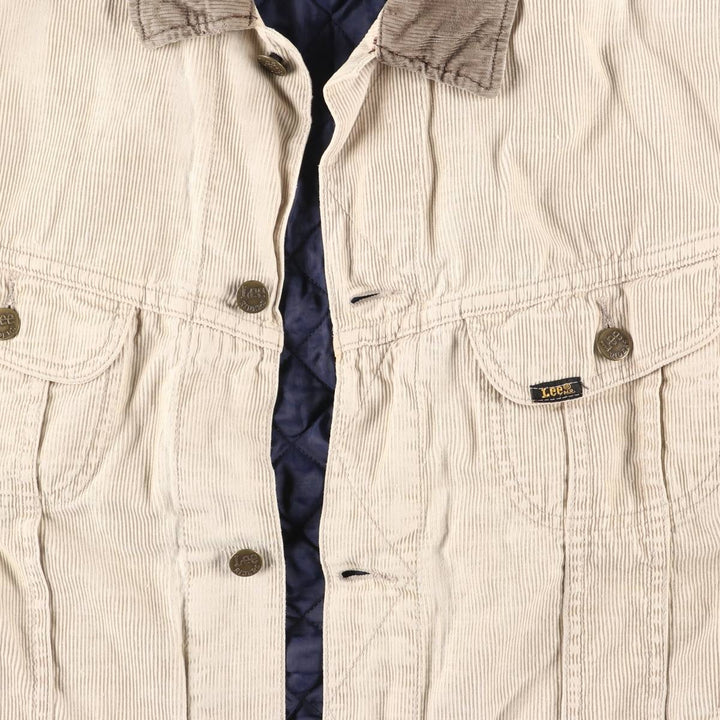 Vintage Lee Lined Rider Jacket, padded corduroy jacket, men's size XL, 1990s cotton ivory Vintage Second Hand