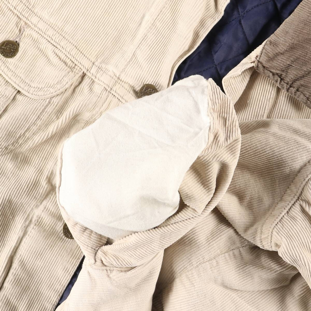 Vintage Lee Lined Rider Jacket, padded corduroy jacket, men's size XL, 1990s cotton ivory Vintage Second Hand