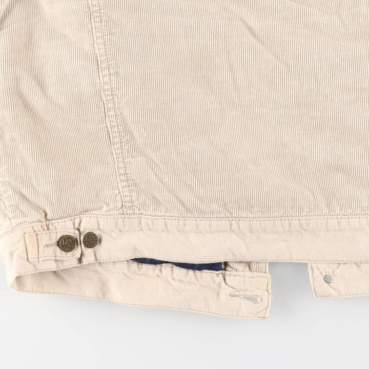 Vintage Lee Lined Rider Jacket, padded corduroy jacket, men's size XL, 1990s cotton ivory Vintage Second Hand