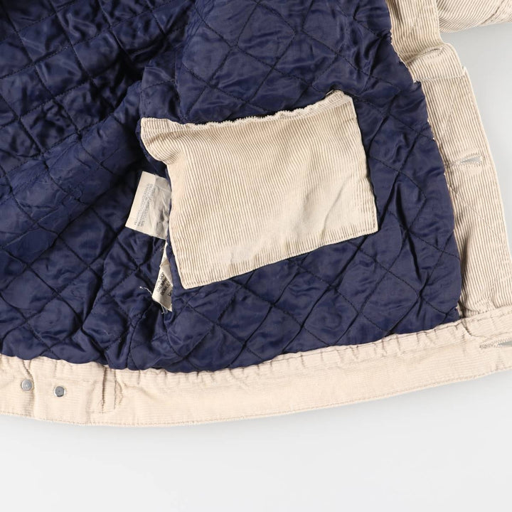 Vintage Lee Lined Rider Jacket, padded corduroy jacket, men's size XL, 1990s cotton ivory Vintage Second Hand
