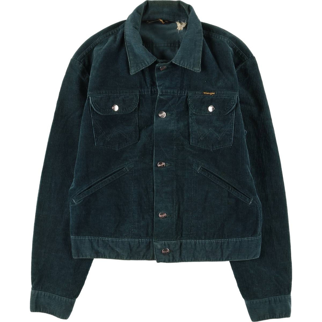 Vintage 1970'S Wrangler corduroy jacket, size M, men's unclear green type Vintage Second Hand