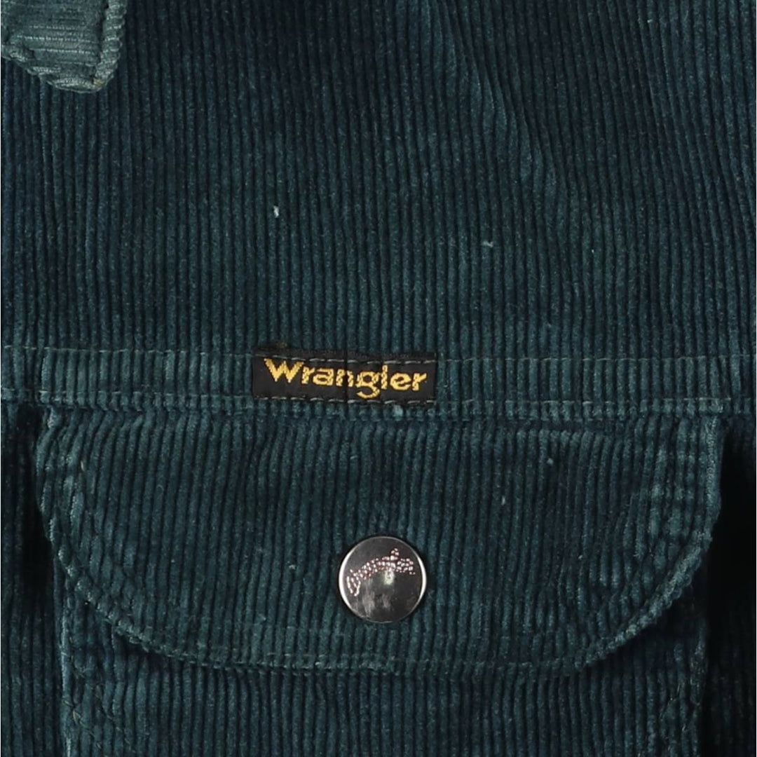 Vintage 1970'S Wrangler corduroy jacket, size M, men's unclear green type Vintage Second Hand