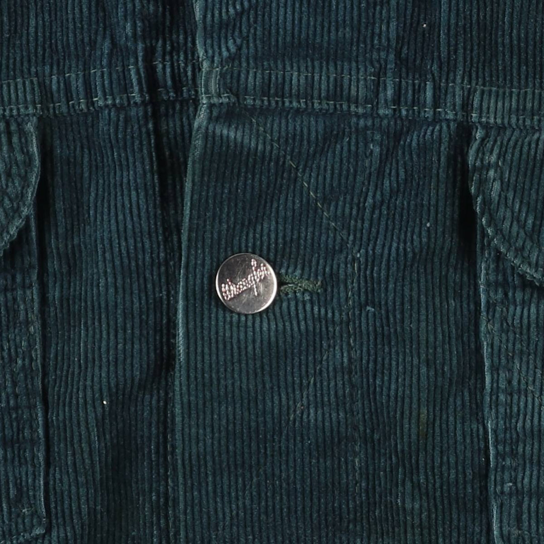 Vintage 1970'S Wrangler corduroy jacket, size M, men's unclear green type Vintage Second Hand