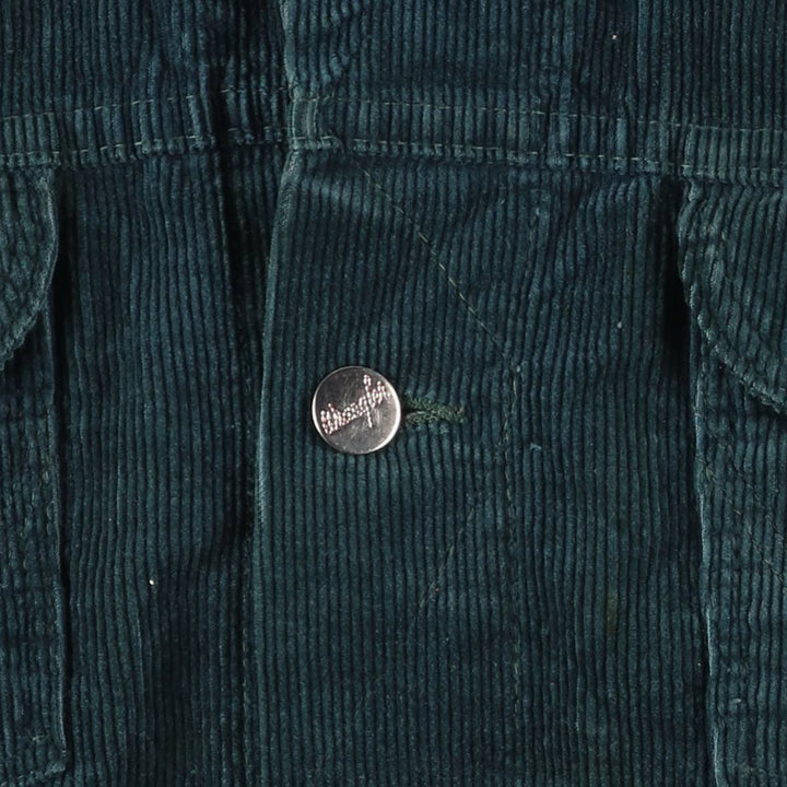 Vintage 1970'S Wrangler corduroy jacket, size M, men's unclear green type Vintage Second Hand