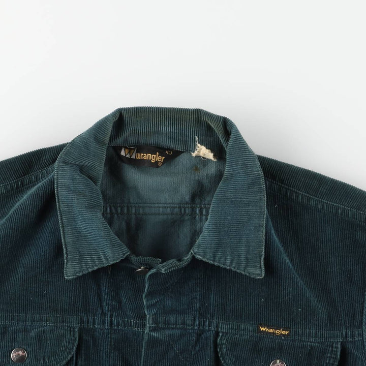 Vintage 1970'S Wrangler corduroy jacket, size M, men's unclear green type Vintage Second Hand