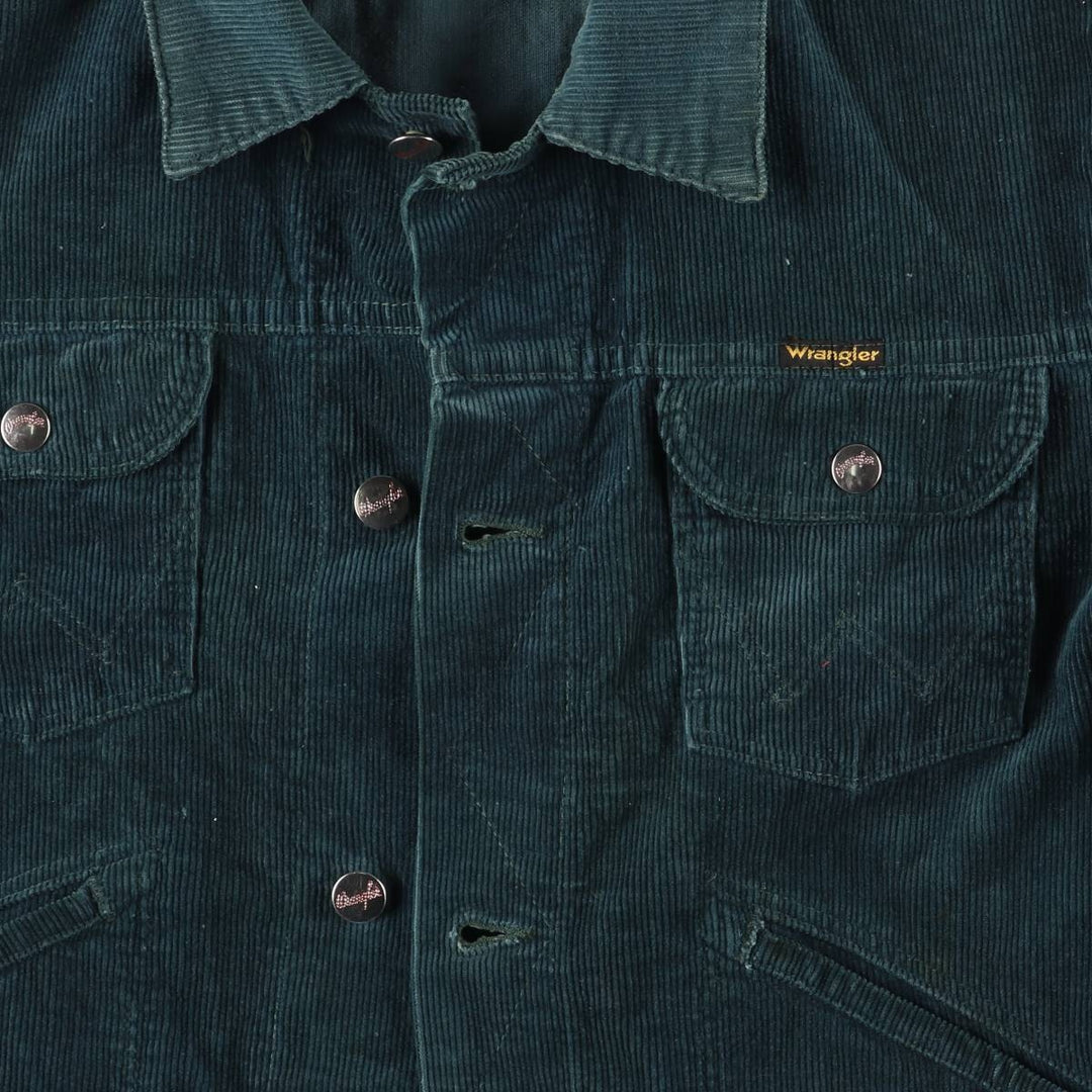 Vintage 1970'S Wrangler corduroy jacket, size M, men's unclear green type Vintage Second Hand