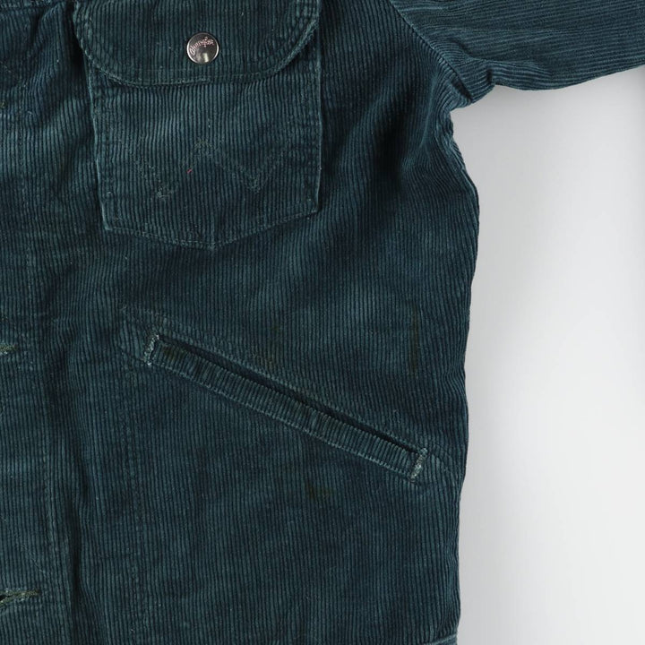Vintage 1970'S Wrangler corduroy jacket, size M, men's unclear green type Vintage Second Hand