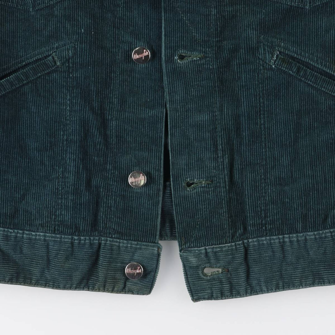 Vintage 1970'S Wrangler corduroy jacket, size M, men's unclear green type Vintage Second Hand