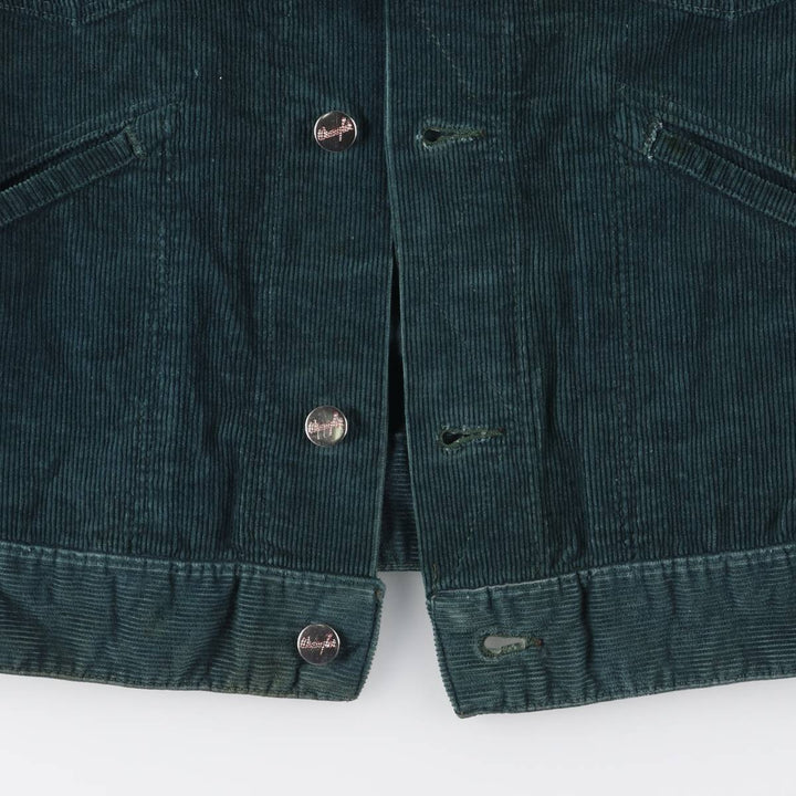 Vintage 1970'S Wrangler corduroy jacket, size M, men's unclear green type Vintage Second Hand