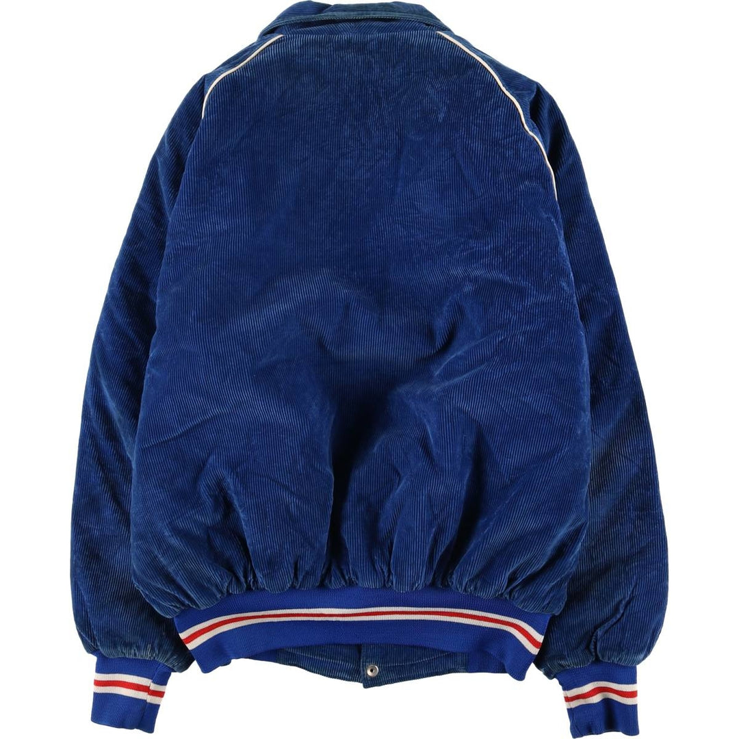 WC Browns Sons TAILORS Collared Padded Corduroy Button-Down Varsity Jacket, Men's XL unclear blue type Vintage Second Hand
