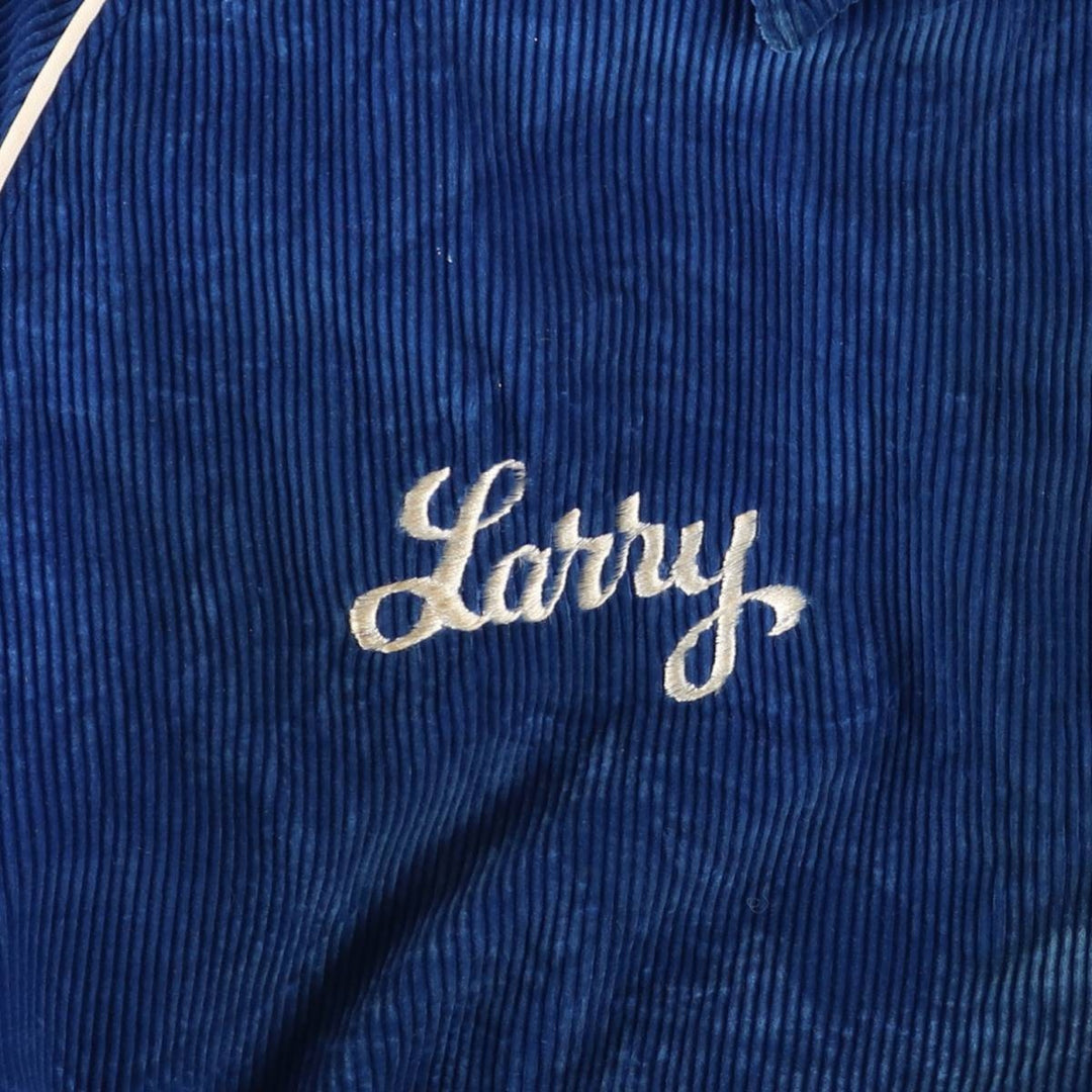 WC Browns Sons TAILORS Collared Padded Corduroy Button-Down Varsity Jacket, Men's XL unclear blue type Vintage Second Hand
