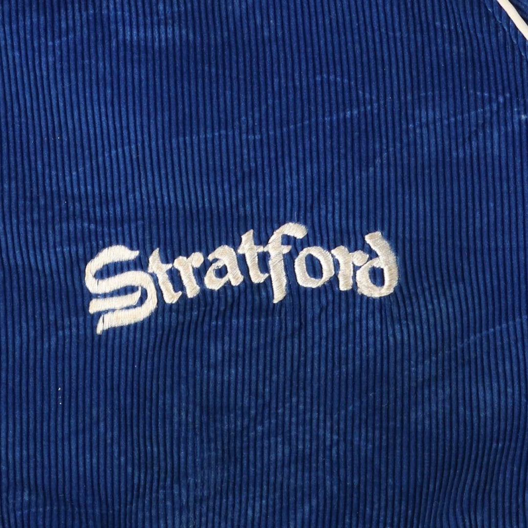 WC Browns Sons TAILORS Collared Padded Corduroy Button-Down Varsity Jacket, Men's XL unclear blue type Vintage Second Hand