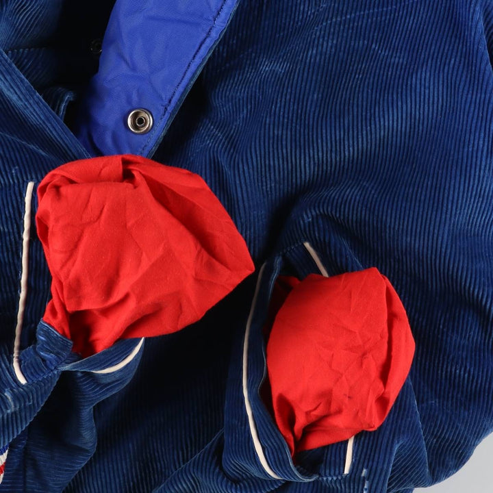 WC Browns Sons TAILORS Collared Padded Corduroy Button-Down Varsity Jacket, Men's XL unclear blue type Vintage Second Hand