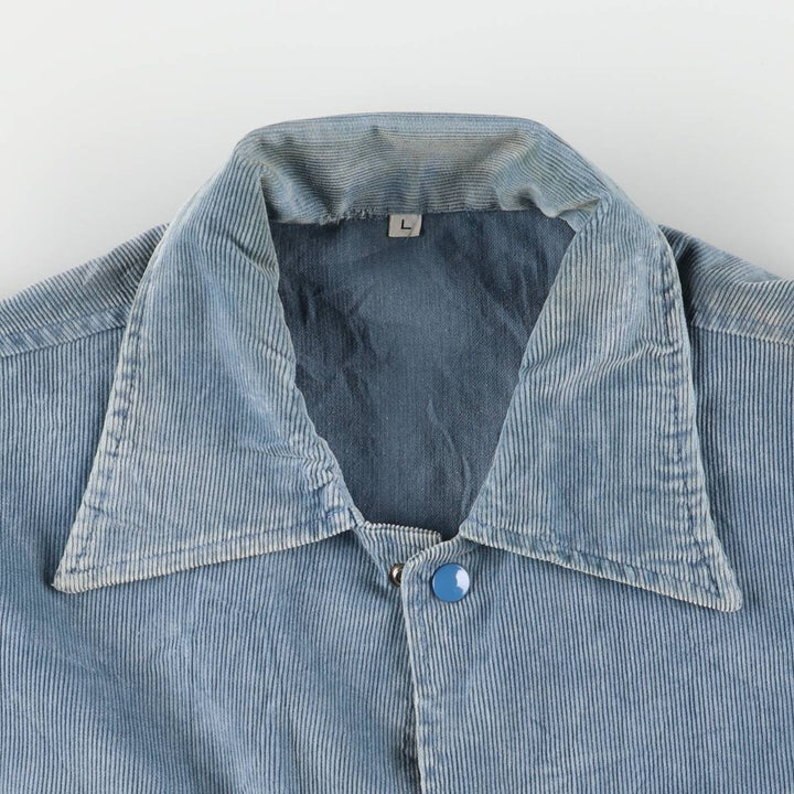 Vintage 1970'S corduroy jacket, men's size L unclear Blue type light blue Vintage Second Hand