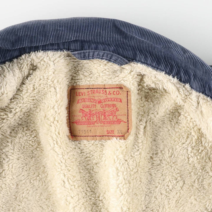 Levi's Euro Model Corduroy Jacket, Men's XL cotton navy blue type Vintage Second Hand