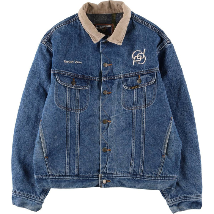 MUSTANG STORMRIDER Back Logo Denim Jacket, Men's XL unclear blue type Vintage Second Hand