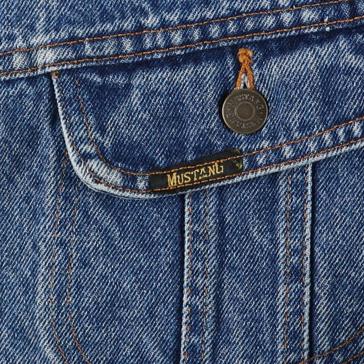 MUSTANG STORMRIDER Back Logo Denim Jacket, Men's XL unclear blue type Vintage Second Hand