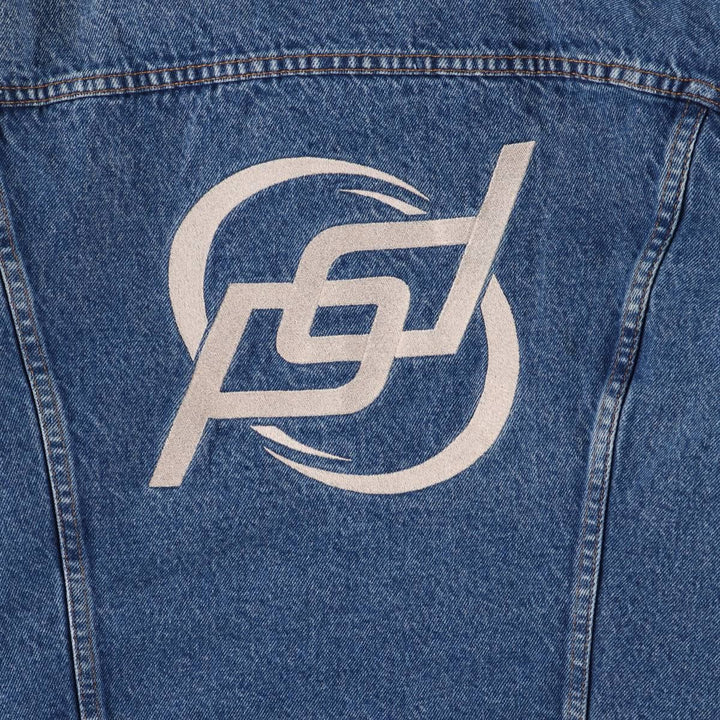 MUSTANG STORMRIDER Back Logo Denim Jacket, Men's XL unclear blue type Vintage Second Hand