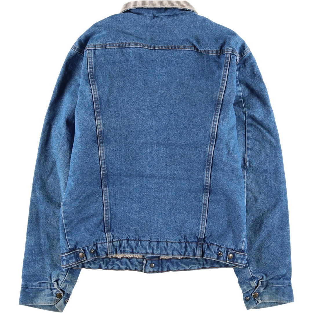 Vintage 1980'S Key SADDLE KING denim jacket, men's size XL unclear blue type Vintage Second Hand