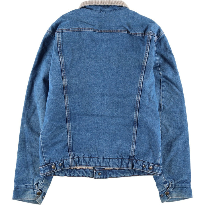 Vintage 1980'S Key SADDLE KING denim jacket, men's size XL unclear blue type Vintage Second Hand