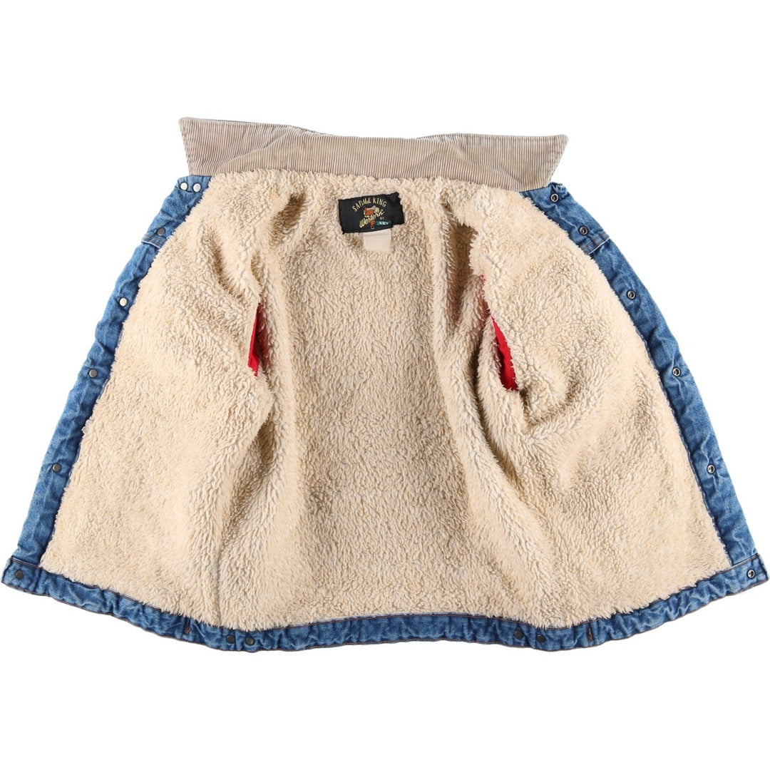 Vintage 1980'S Key SADDLE KING denim jacket, men's size XL unclear blue type Vintage Second Hand