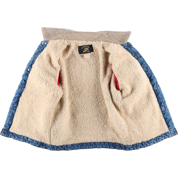 Vintage 1980'S Key SADDLE KING denim jacket, men's size XL unclear blue type Vintage Second Hand