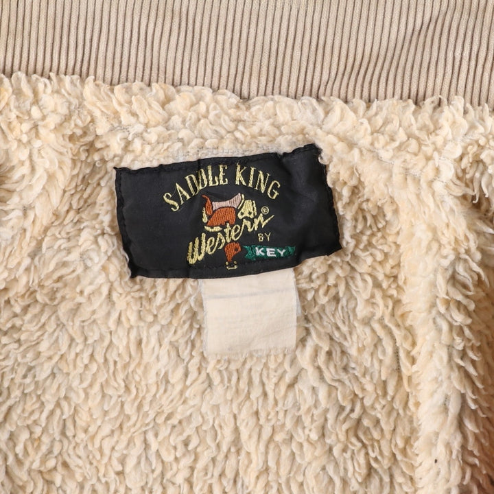 Vintage 1980'S Key SADDLE KING denim jacket, men's size XL unclear blue type Vintage Second Hand