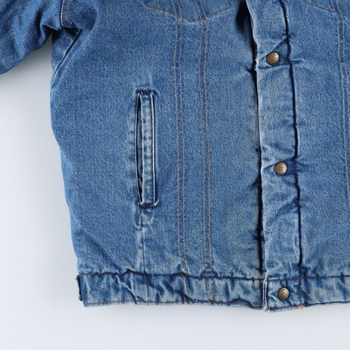 Vintage 1980'S Key SADDLE KING denim jacket, men's size XL unclear blue type Vintage Second Hand