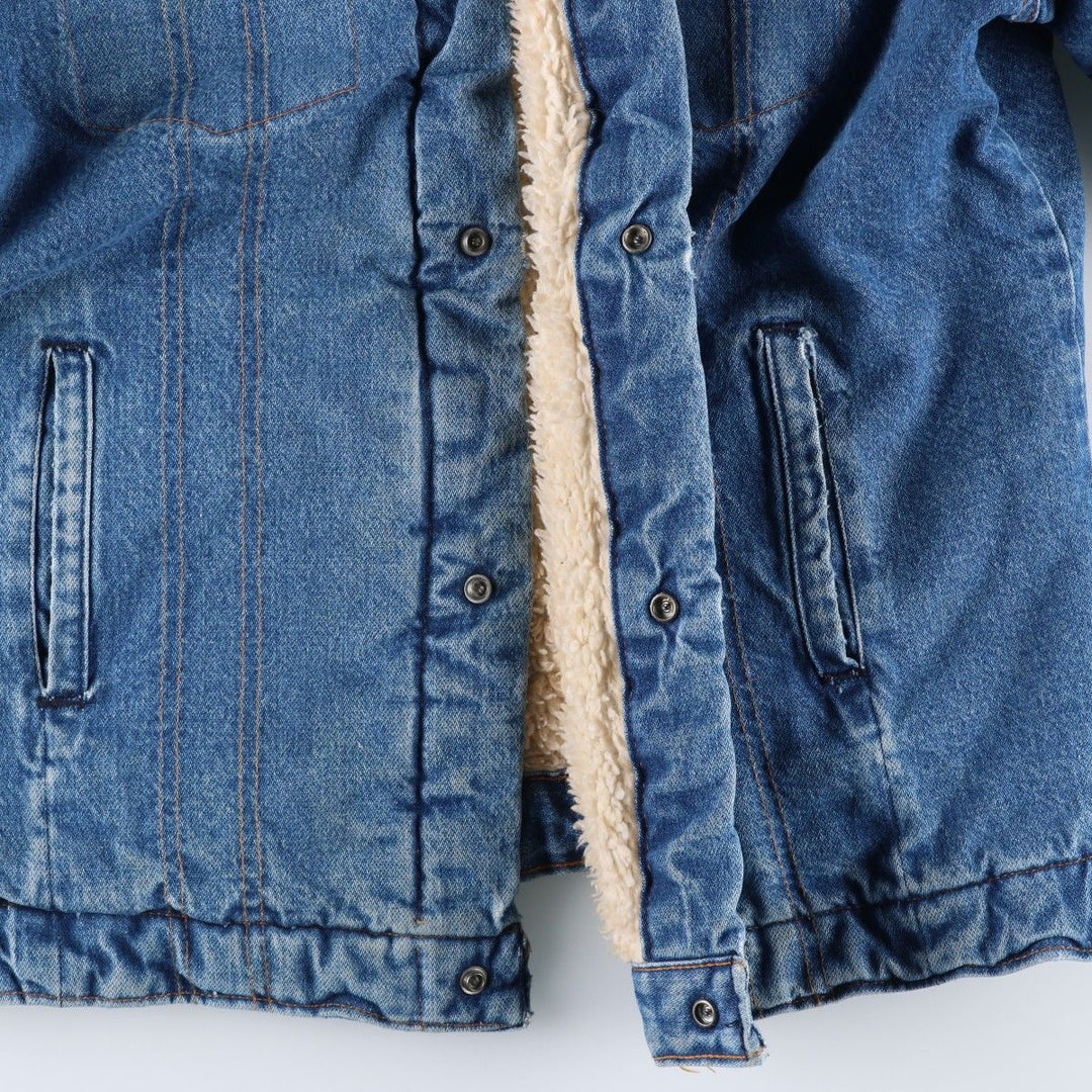 Vintage 1980'S Key SADDLE KING denim jacket, men's size XL unclear blue type Vintage Second Hand